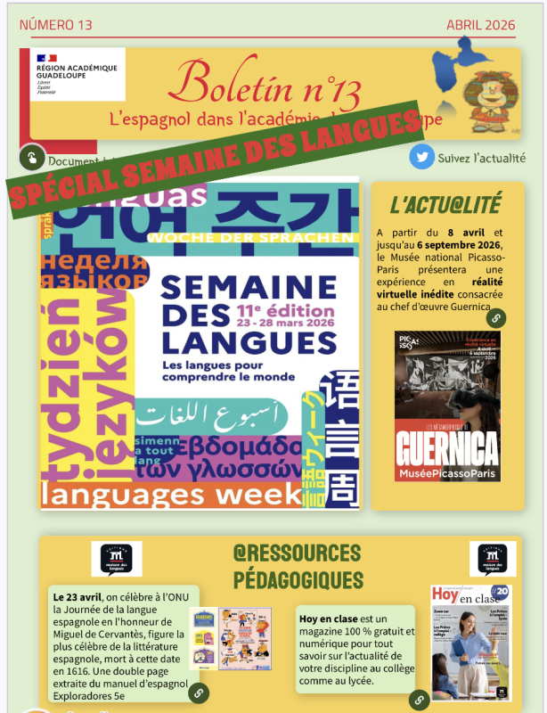Boletín n°13 SPECIAL SEMAINE DES LANGUES (abril 2026)