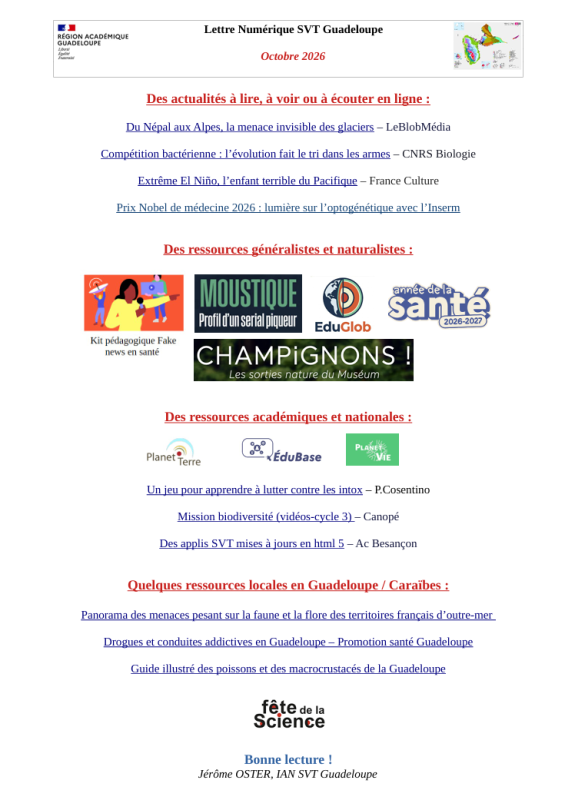 Lettre Num SVT Octobre 2026