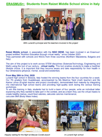 Mobilité élèves en Italie