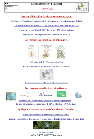 Lettre Num SVT Guadeloupe Octobre 2025