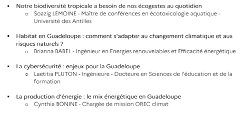 Thèmes des conférences