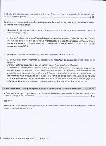 Corrigé sujet Bac pro épreuve E6 page 1/2