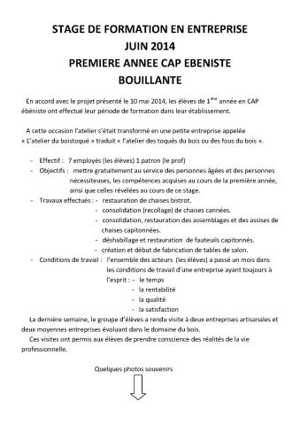 EBENISTERIE : SEP Bouillante