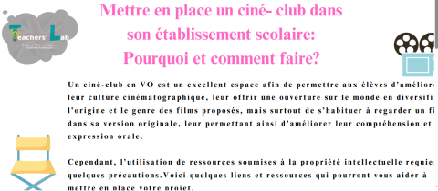 CINEMA CLUB: POURQUOI ET COMMENT FAIRE?