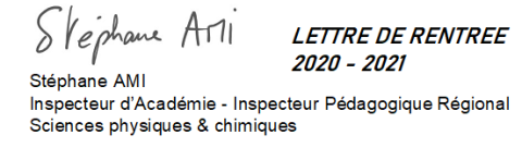 Lettre de rentrée 2020/2021