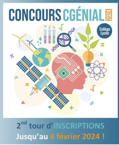 Affiche ouverture du 2e tour au concours Cgénial 2024