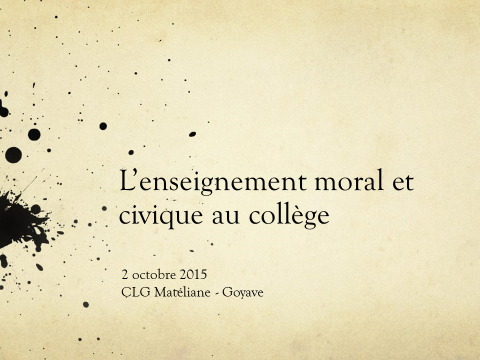 L'enseignement moral et civique (EMC) au Collège